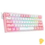 کیبورد مکانیکال گیمینگ ردراگون Fizz Pro K616 White-Pink - Image 5